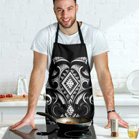 Black Ngaru Taniko With Aotearoa Maori Tattoo Apron - Polynesian Pride