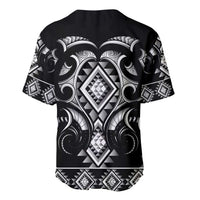Black Ngaru Taniko With Aotearoa Maori Tattoo Baseball Jersey LT14 - Polynesian Pride