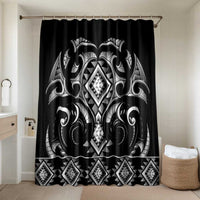 Black Ngaru Taniko With Aotearoa Maori Tattoo Bathroom Set - Polynesian Pride