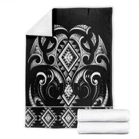 Black Ngaru Taniko With Aotearoa Maori Tattoo Blanket