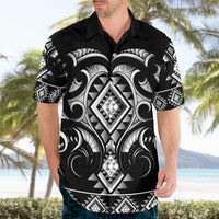 Black Ngaru Taniko With Aotearoa Maori Tattoo Hawaiian Shirt