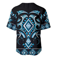 Blue Ngaru Taniko With Aotearoa Maori Tattoo Baseball Jersey LT14 - Polynesian Pride