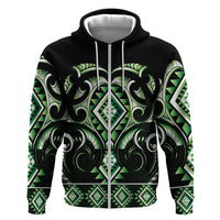 Green Ngaru Taniko With Aotearoa Maori Tattoo Hoodie