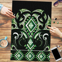 Green Ngaru Taniko With Aotearoa Maori Tattoo Puzzle - Polynesian Pride