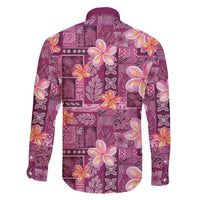 Pink Hawaii Plumeria With Tropical Flowers Motifs Family Matching Mermaid Dress and Hawaiian Shirt