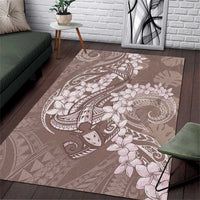 Polynesia Hammerhead Shark Tattoo With Plumeria Lei Area Rug