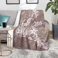 Polynesia Hammerhead Shark Tattoo With Plumeria Lei Blanket