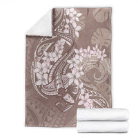 Polynesia Hammerhead Shark Tattoo With Plumeria Lei Blanket