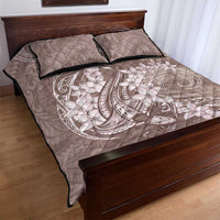 Polynesia Hammerhead Shark Tattoo With Plumeria Lei Quilt Bed Set