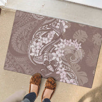 Polynesia Hammerhead Shark Tattoo With Plumeria Lei Rubber Doormat LT14 - Polynesian Pride