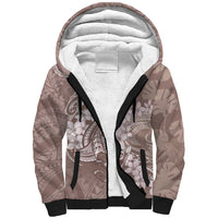 Polynesia Hammerhead Shark Tattoo With Plumeria Lei Sherpa Hoodie