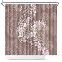 Polynesia Hammerhead Shark Tattoo With Plumeria Lei Shower Curtain