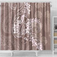 Polynesia Hammerhead Shark Tattoo With Plumeria Lei Shower Curtain