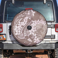 Polynesia Hammerhead Shark Tattoo With Plumeria Lei Spare Tire Cover LT14 Mocha - Polynesian Pride