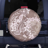 Polynesia Hammerhead Shark Tattoo With Plumeria Lei Spare Tire Cover LT14 No hole Mocha - Polynesian Pride