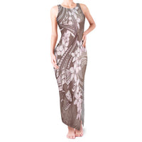 Polynesia Hammerhead Shark Tattoo With Plumeria Lei Tank Maxi Dress