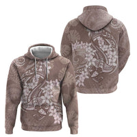 Polynesia Hammerhead Shark Tattoo With Plumeria Lei Zip Hoodie