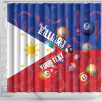 Personalised Philippines Billiards Shower Curtain Cue With Balls Flag Style - Polynesian Pride