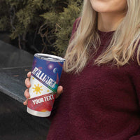 Personalised Philippines Billiards Tumbler Cup Cue With Balls Flag Style - Polynesian Pride