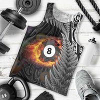 Personalised New Zealand Billiards Men Tank Top Maori Fern On Fire 8 Ball LT14 - Polynesian Pride