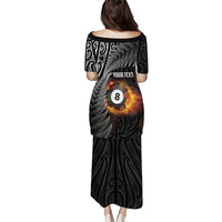 Personalised New Zealand Billiards Puletasi Maori Fern On Fire 8 Ball LT14 - Polynesian Pride