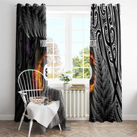 Personalised New Zealand Billiards Window Curtain Maori Fern On Fire 8 Ball - Polynesian Pride