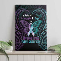 Suicide Awareness Memorial Canvas Wall Art I Wear Purple and Teal For Someone I Miss LT14 - Polynesian Pride