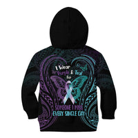 Suicide Awareness Memorial Kid Hoodie I Wear Purple and Teal For Someone I Miss - Polynesian Pride