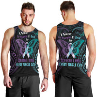 Suicide Awareness Memorial Men Tank Top I Wear Purple and Teal For Someone I Miss - Polynesian Pride
