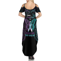 Suicide Awareness Memorial Summer Maxi Dress I Wear Purple and Teal For Someone I Miss - Polynesian Pride