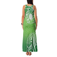 Polynesia Depression Awareness Family Matching Tank Maxi Dress and Hawaiian Shirt Sunflower Green Ribbons Polynesian Tattoo