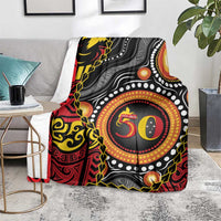 Celebrating 50 Years Papua New Guinea Blanket Aboriginal Mix Papuan Pattern - Polynesian Pride