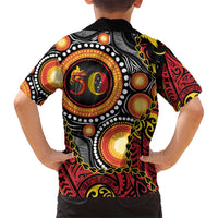 Celebrating 50 Years Papua New Guinea Kid Hawaiian Shirt Aboriginal Mix Papuan Pattern - Polynesian Pride