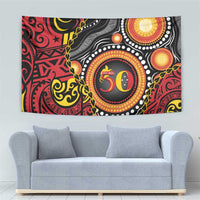Celebrating 50 Years Papua New Guinea Tapestry Aboriginal Mix Papuan Pattern - Polynesian Pride