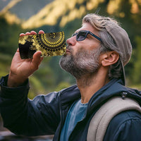 Vanuatu 4 in 1 Can Cooler Tumbler Hibisus Polynesian Pattern Gold - Polynesian Pride