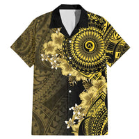 Vanuatu Family Matching Mermaid Dress and Hawaiian Shirt Hibisus Polynesian Pattern Gold - Polynesian Pride