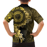 Vanuatu Family Matching Puletasi and Hawaiian Shirt Hibisus Polynesian Pattern Gold - Polynesian Pride