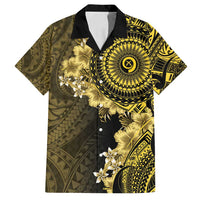 Vanuatu Family Matching Summer Maxi Dress and Hawaiian Shirt Hibisus Polynesian Pattern Gold - Polynesian Pride