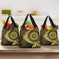 Vanuatu Grocery Bag Hibisus Polynesian Pattern Gold LT14 3-pack One Size Gold - Polynesian Pride