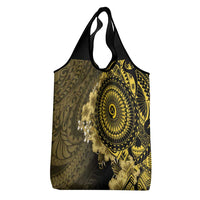 Vanuatu Grocery Bag Hibisus Polynesian Pattern Gold LT14 - Polynesian Pride