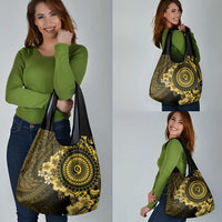 Vanuatu Grocery Bag Hibisus Polynesian Pattern Gold LT14 - Polynesian Pride