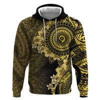 Vanuatu Hoodie Hibisus Polynesian Pattern Gold - Polynesian Pride