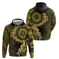 Vanuatu Hoodie Hibisus Polynesian Pattern Gold - Polynesian Pride