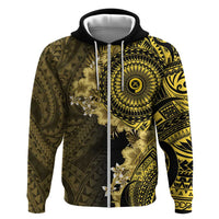 Vanuatu Hoodie Hibisus Polynesian Pattern Gold - Polynesian Pride