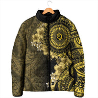 Vanuatu Padded Jacket Hibisus Polynesian Pattern Gold - Polynesian Pride
