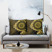 Vanuatu Pillow Cover Hibisus Polynesian Pattern Gold - Polynesian Pride