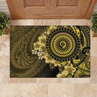 Vanuatu Rubber Doormat Hibisus Polynesian Pattern Gold - Polynesian Pride