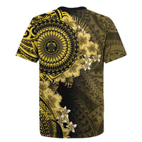 Vanuatu Rugby Jersey Hibisus Polynesian Pattern Gold - Polynesian Pride