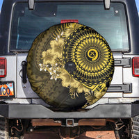 Vanuatu Spare Tire Cover Hibisus Polynesian Pattern Gold - Polynesian Pride