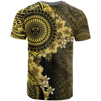Vanuatu T Shirt Hibisus Polynesian Pattern Gold - Polynesian Pride